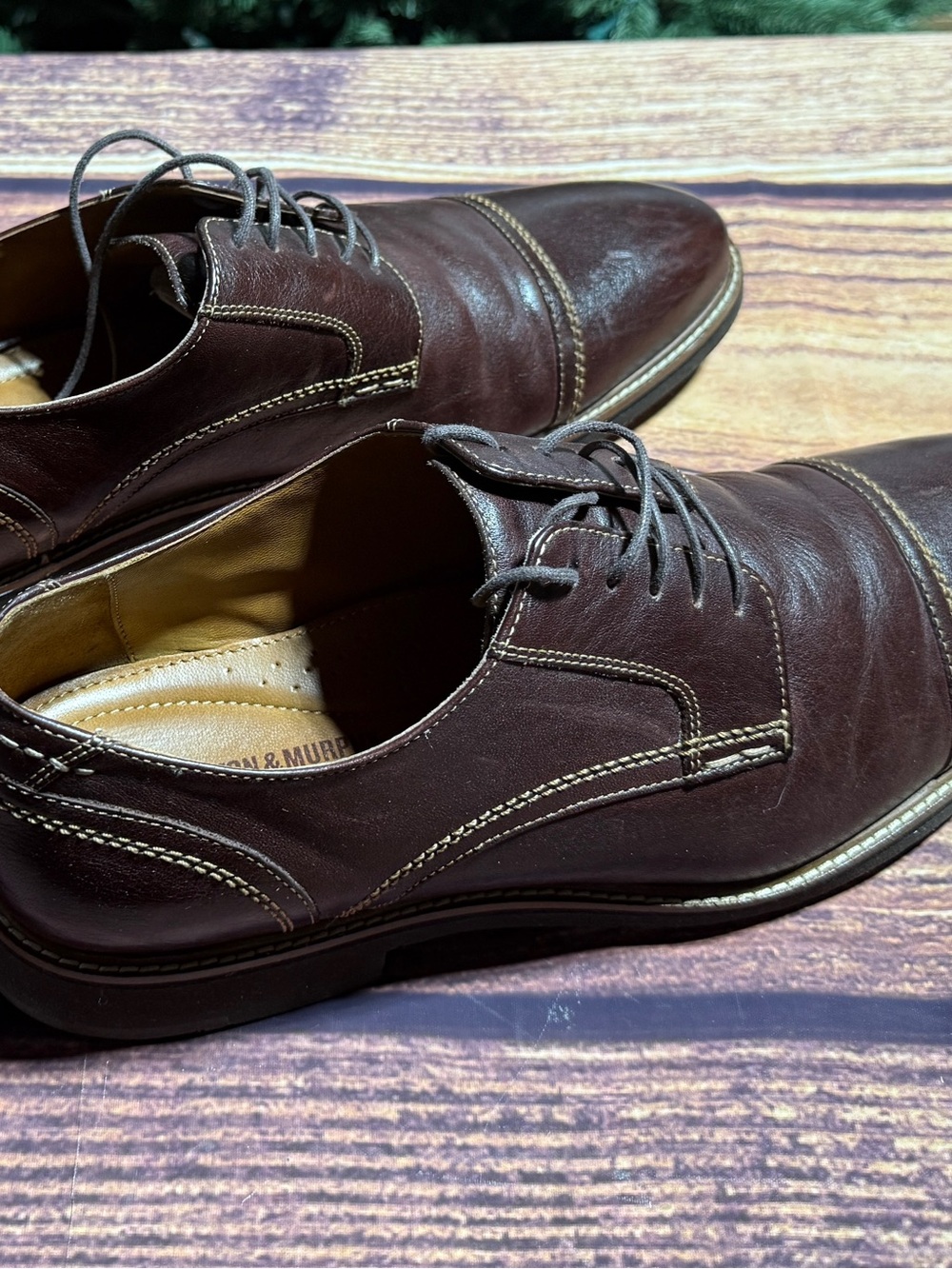 Johnston & Murphy Dark Brown Leather Derby Shoes